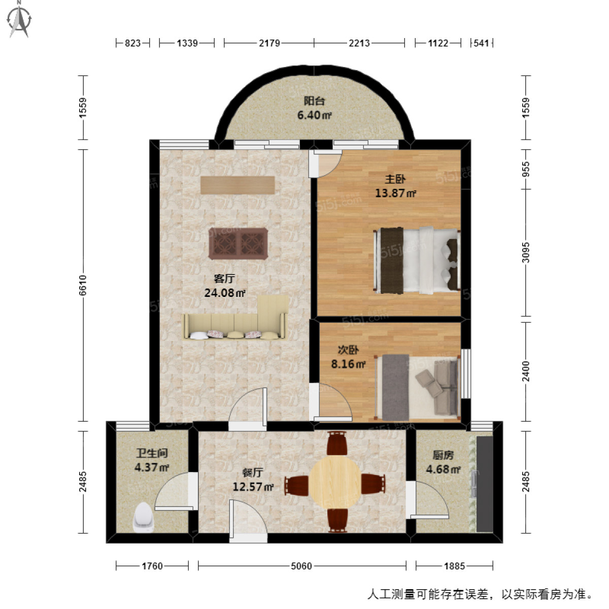 梦湖山庄2室2厅户型图