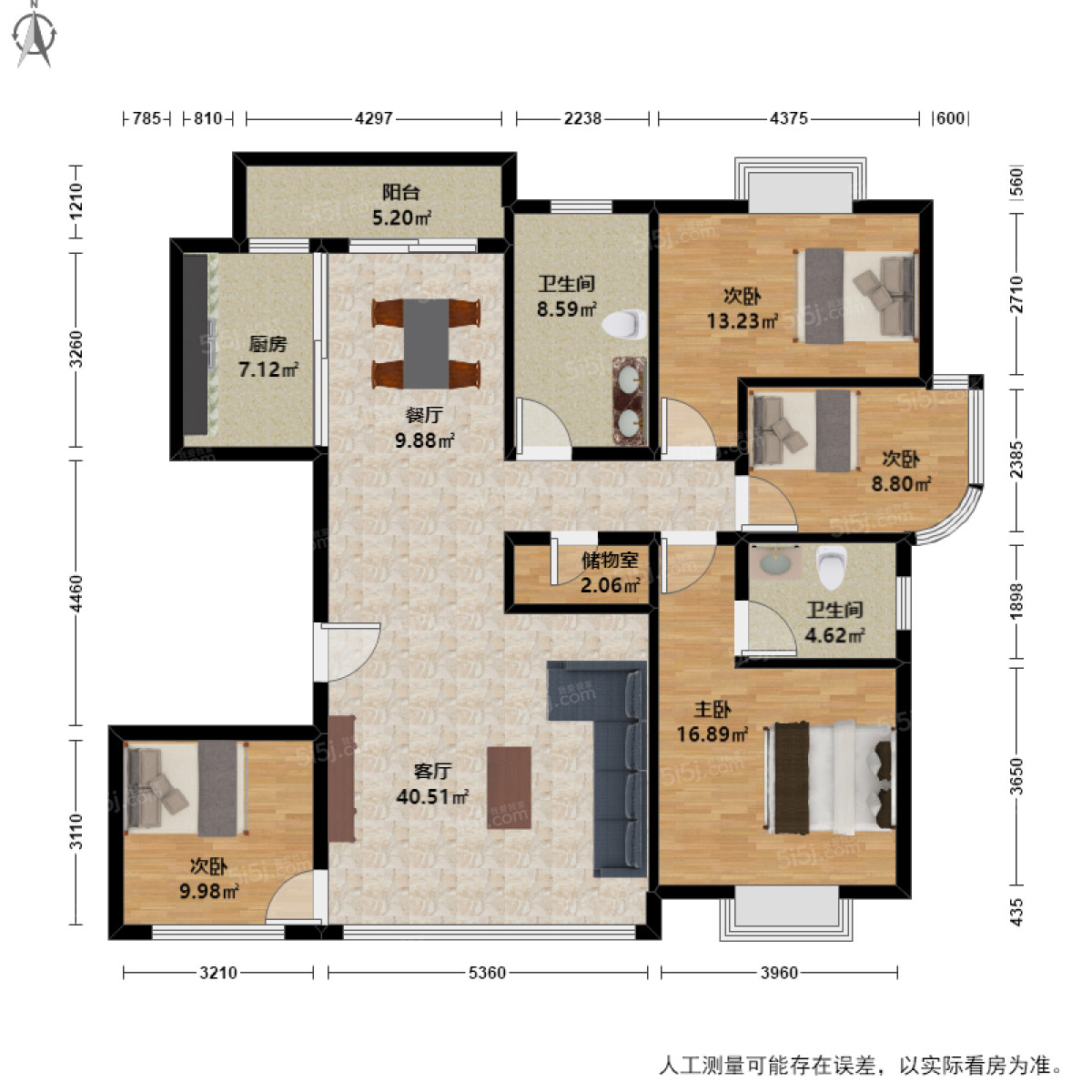 钱江湾花园4室2厅户型图