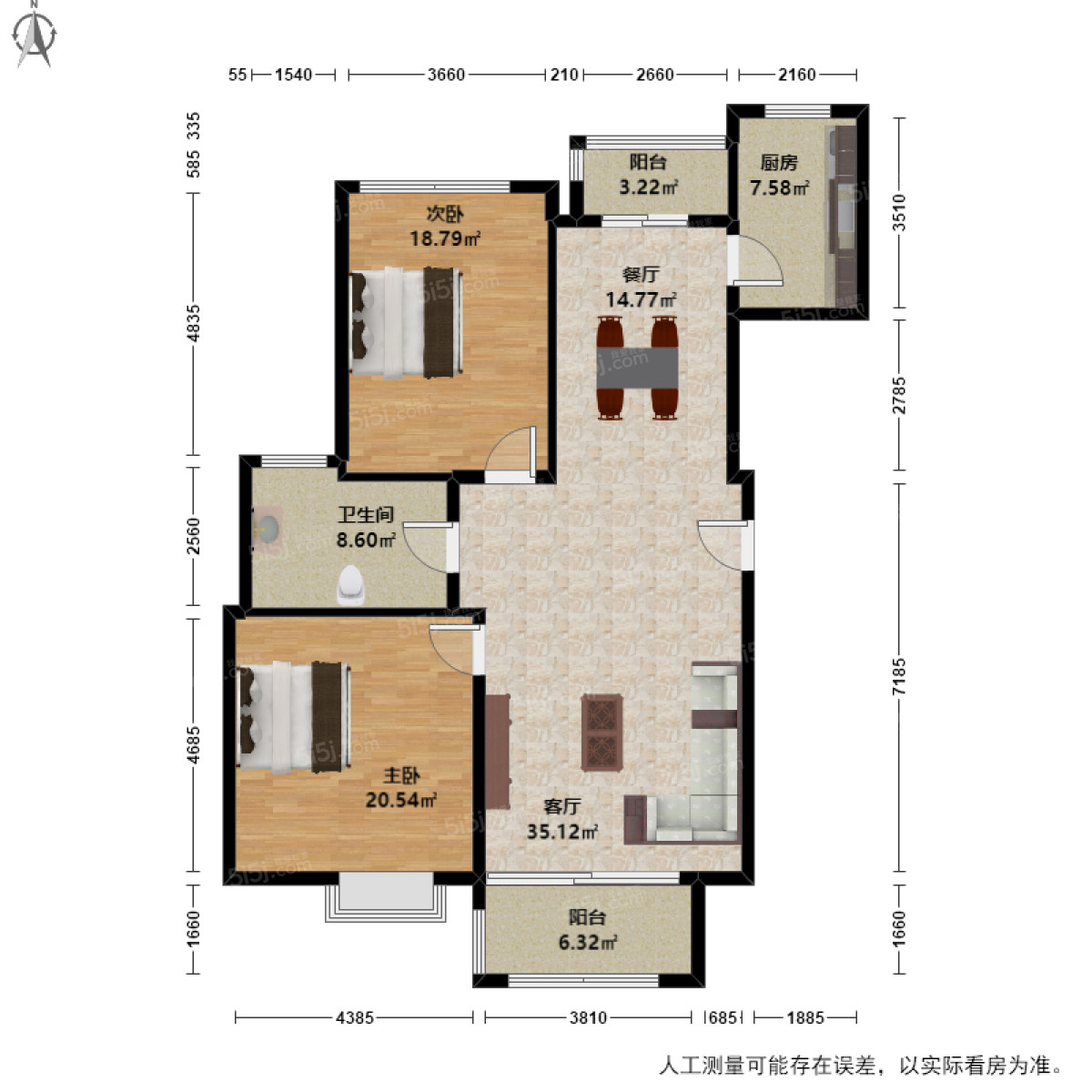 湘云雅苑2室2厅户型图