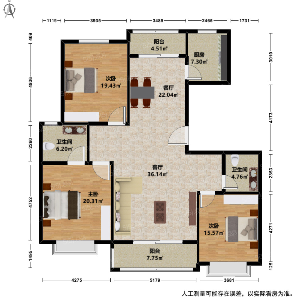 湘云雅苑3室2厅户型图