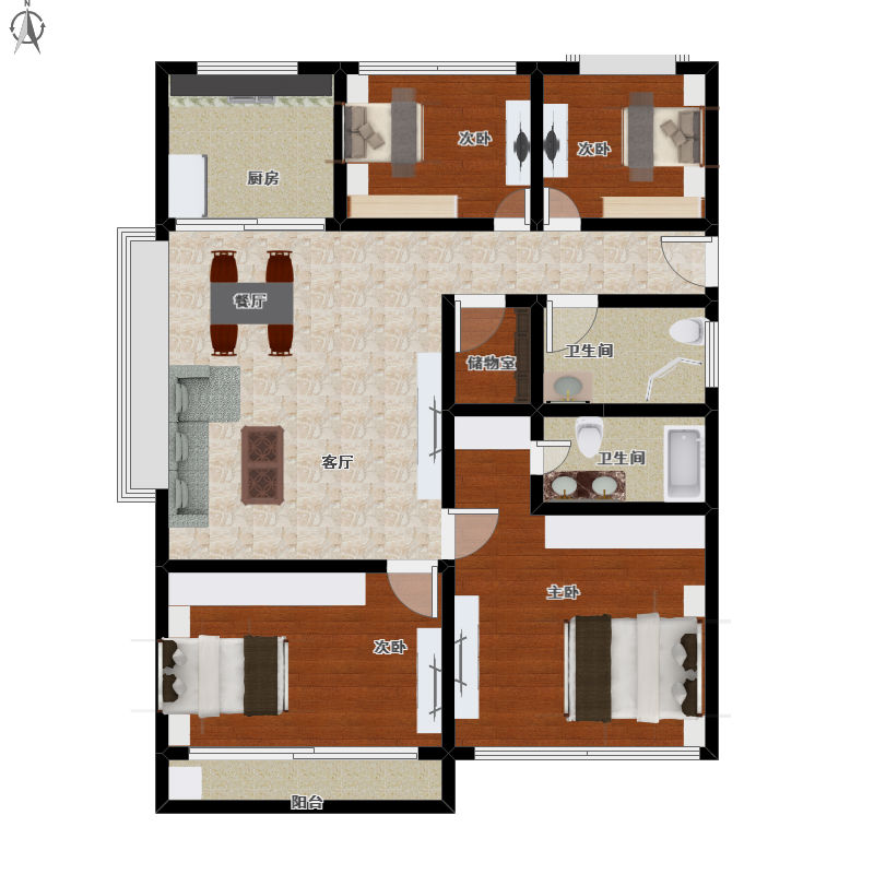 金色江南4室2厅户型图