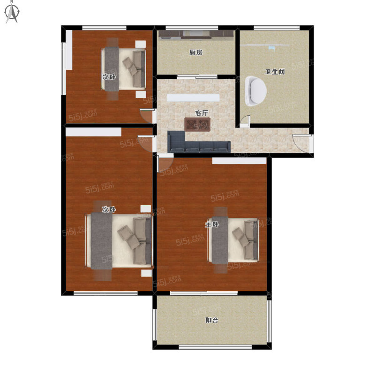 新德佳苑3室1厅户型图
