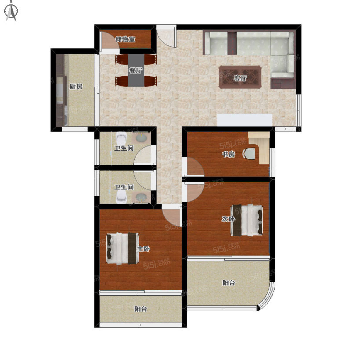 梧桐苑3室2厅户型图