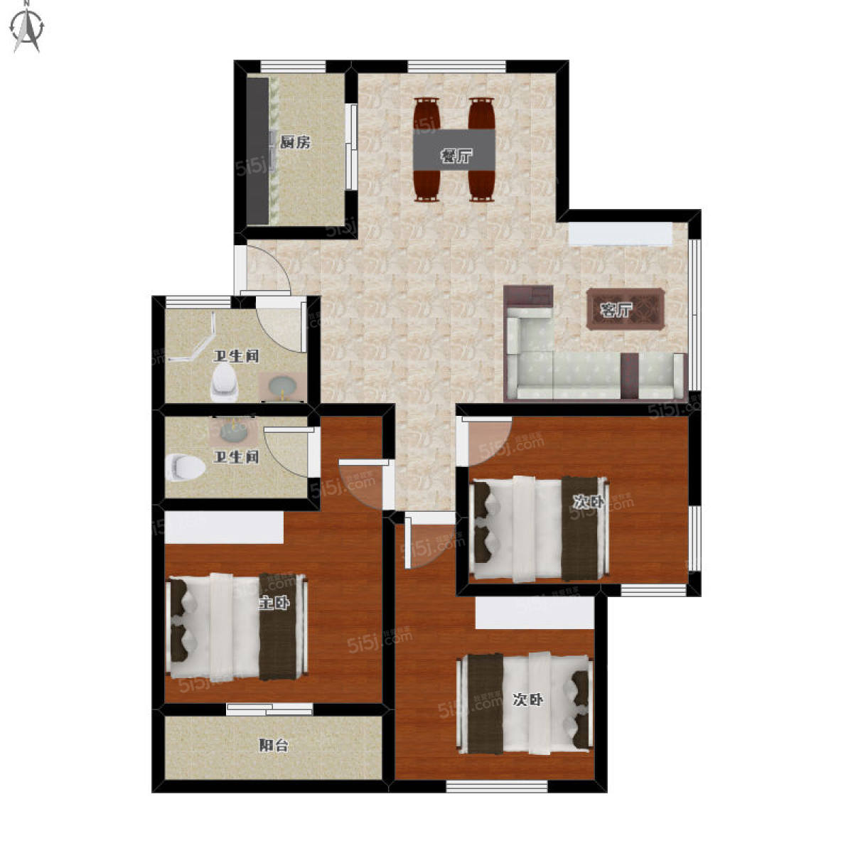 金桥花园4室2厅户型图
