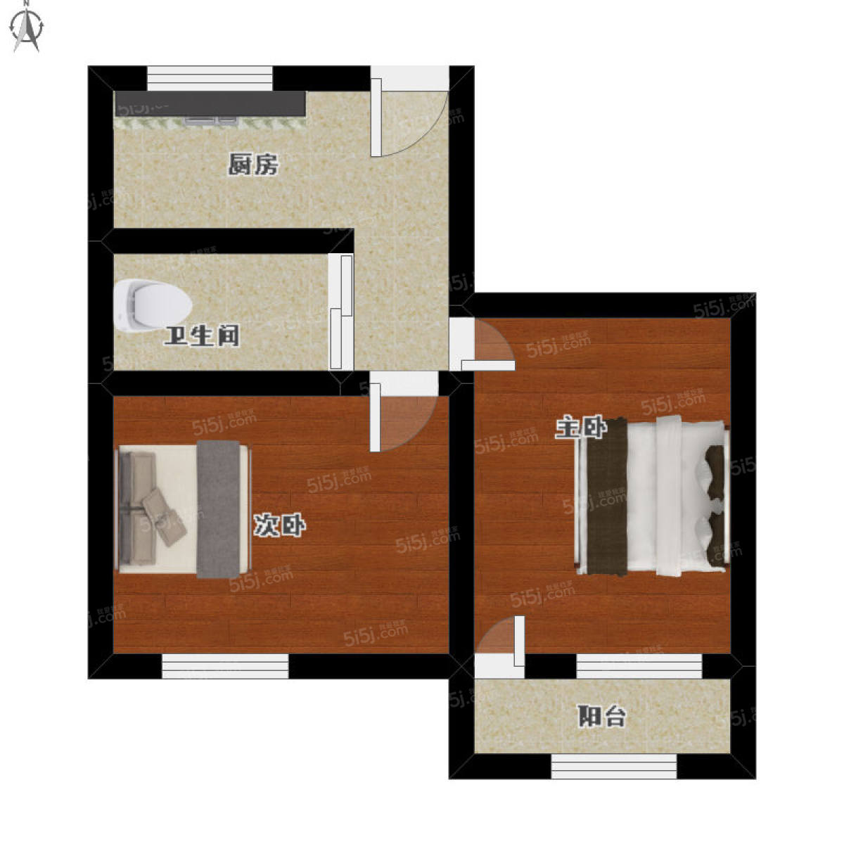 芙蓉小区 两房朝南 户型正气 采光佳