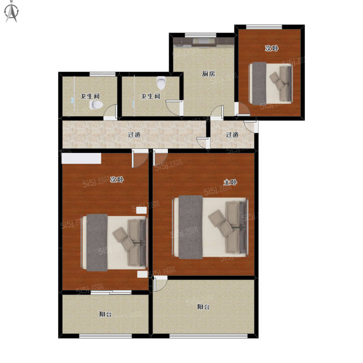 新德佳苑 装修清爽 3房格局 采光好
