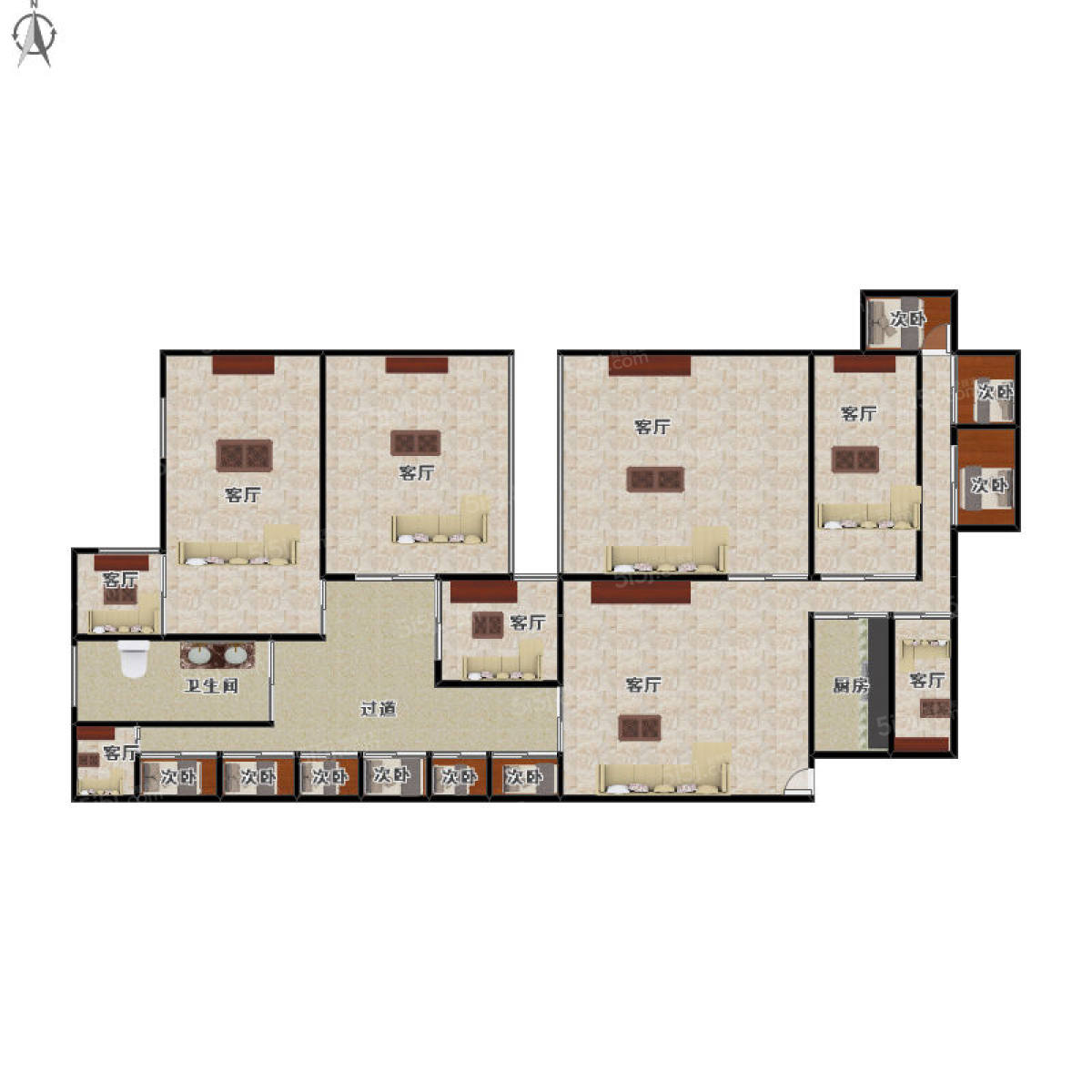 水星阁7室7厅户型图