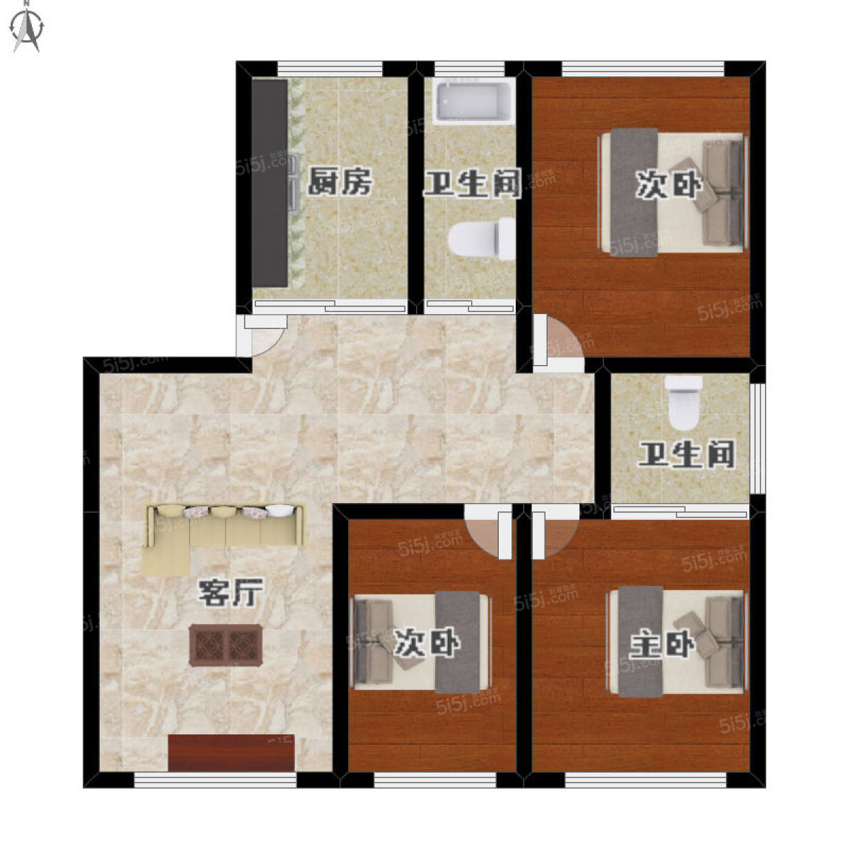 柳浪东苑 西湖边品质小区,2房朝南厅朝南,自住精装拎包入住