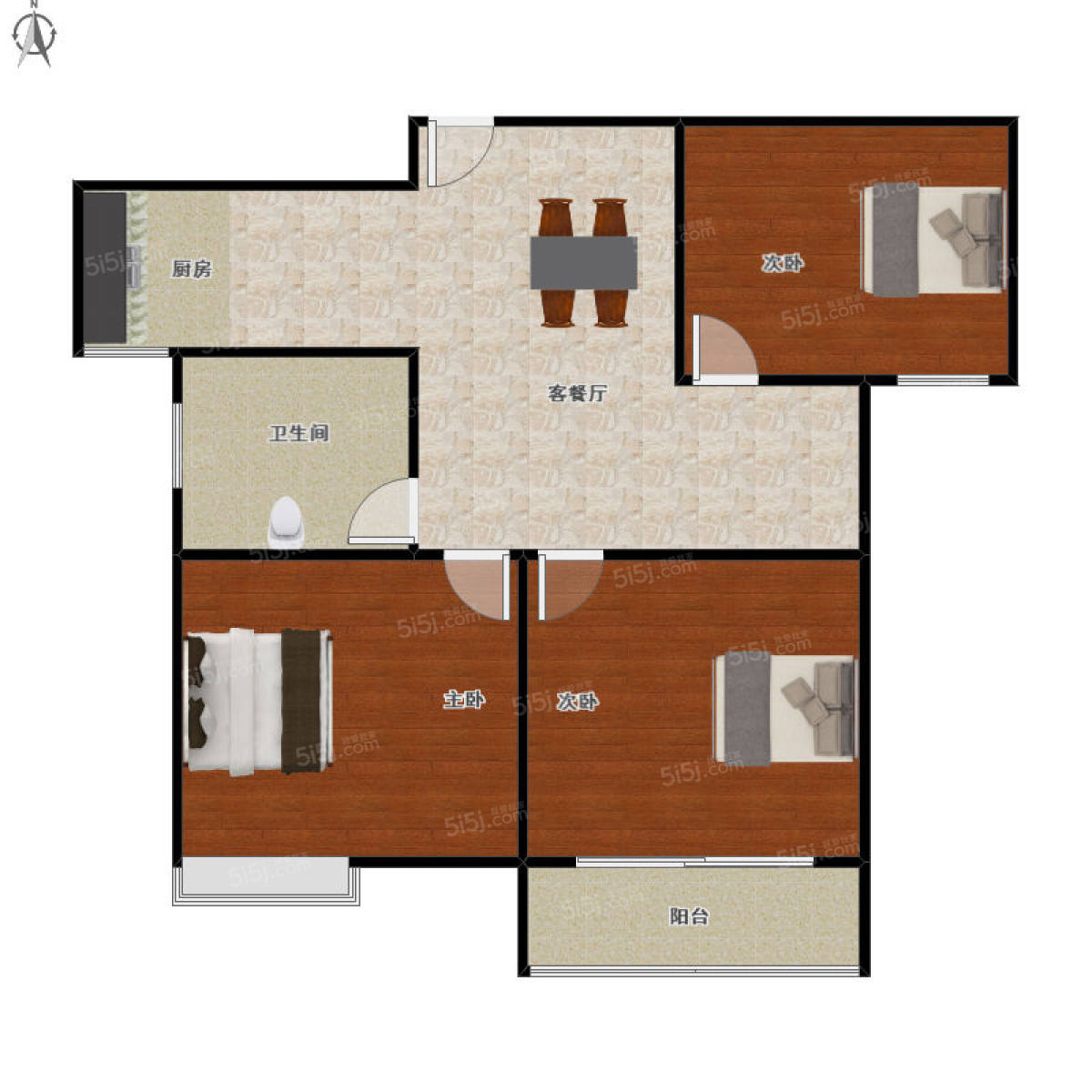 南岸晶都花园2室2厅102㎡
