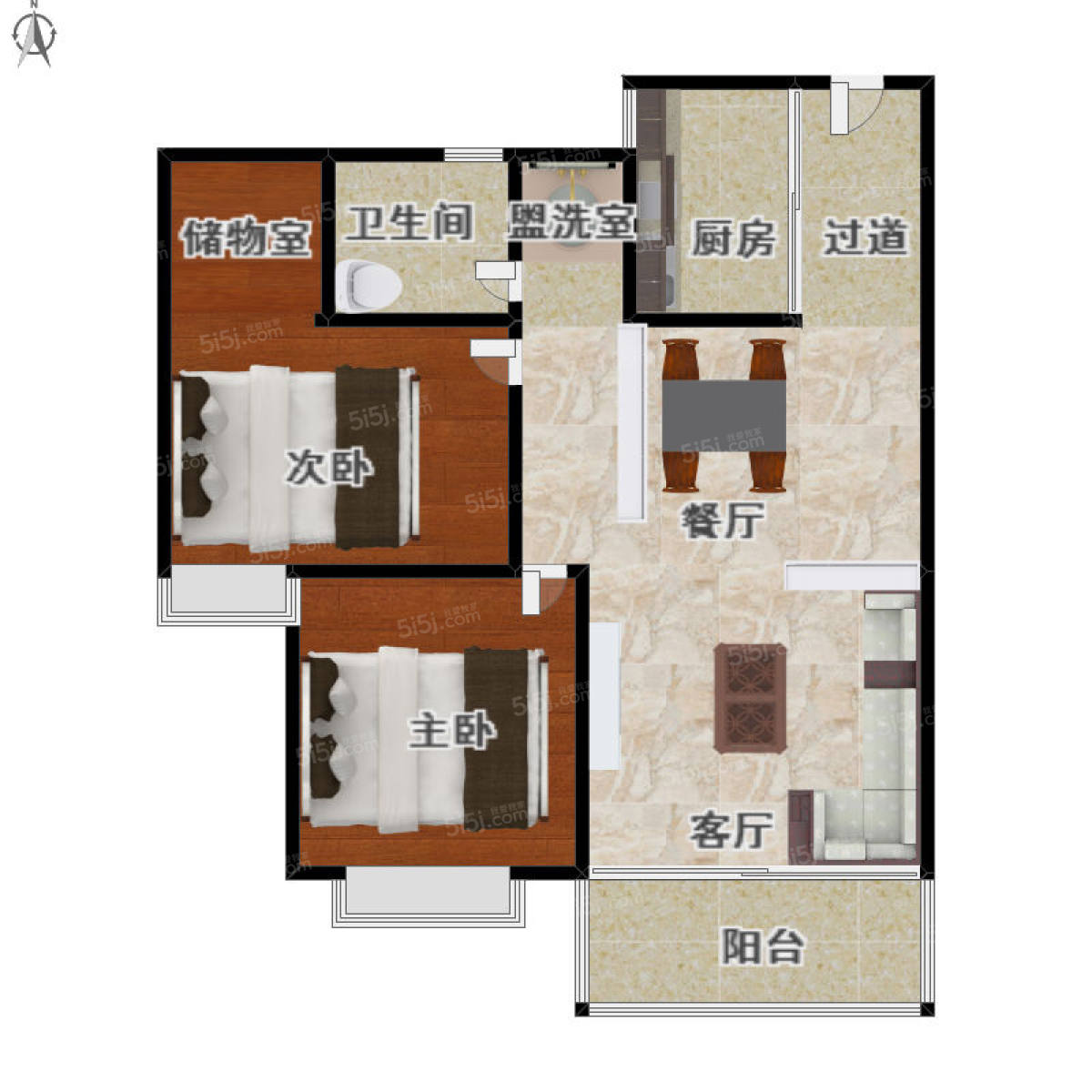 翠苑逸景湾 2室2厅1卫 87㎡