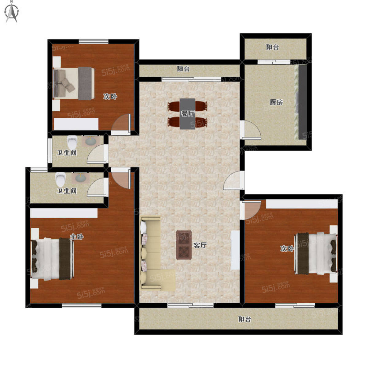 桂花星城 纯毛坯大三房 三开间朝南 靠小区里面 楼层好