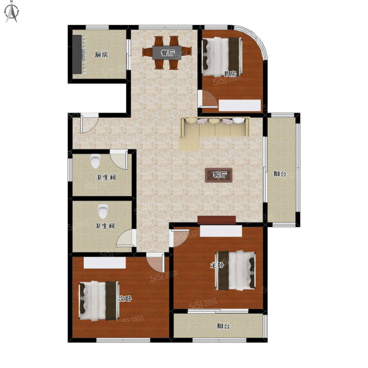 金泊林公寓全明东边套大三房两卫楼层好南北通透视野开阔