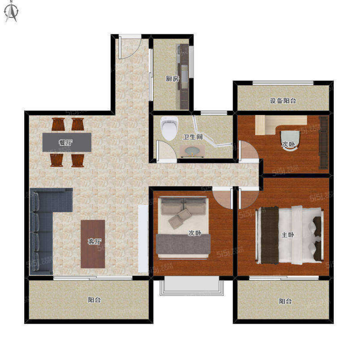 春森俪湾 3室2厅1卫 88㎡