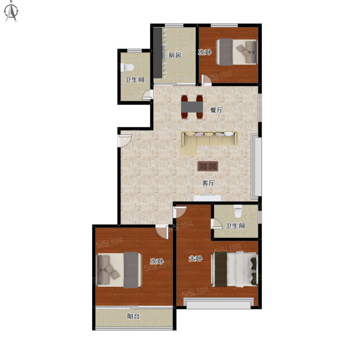 国悦府3室2厅户型图