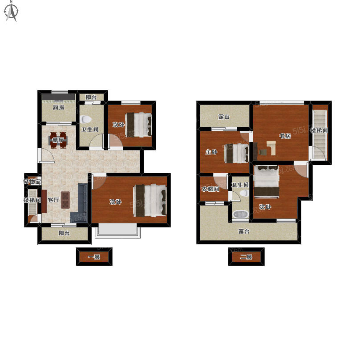 白鹭郡南5室2厅户型图
