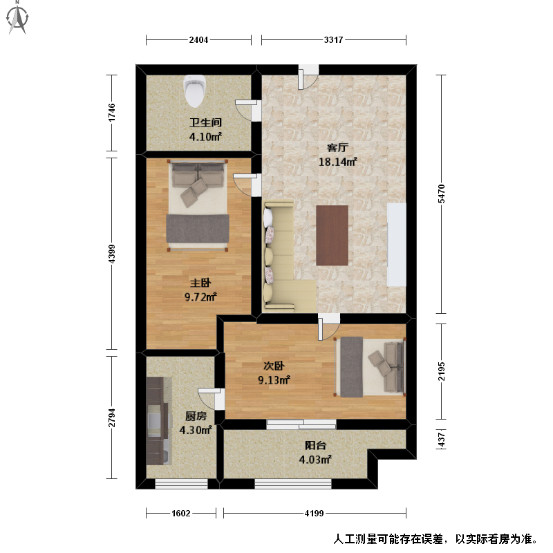 香源公寓2室1厅户型图