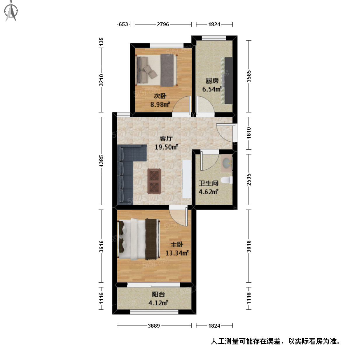 锦绣文澜阁2室1厅户型图