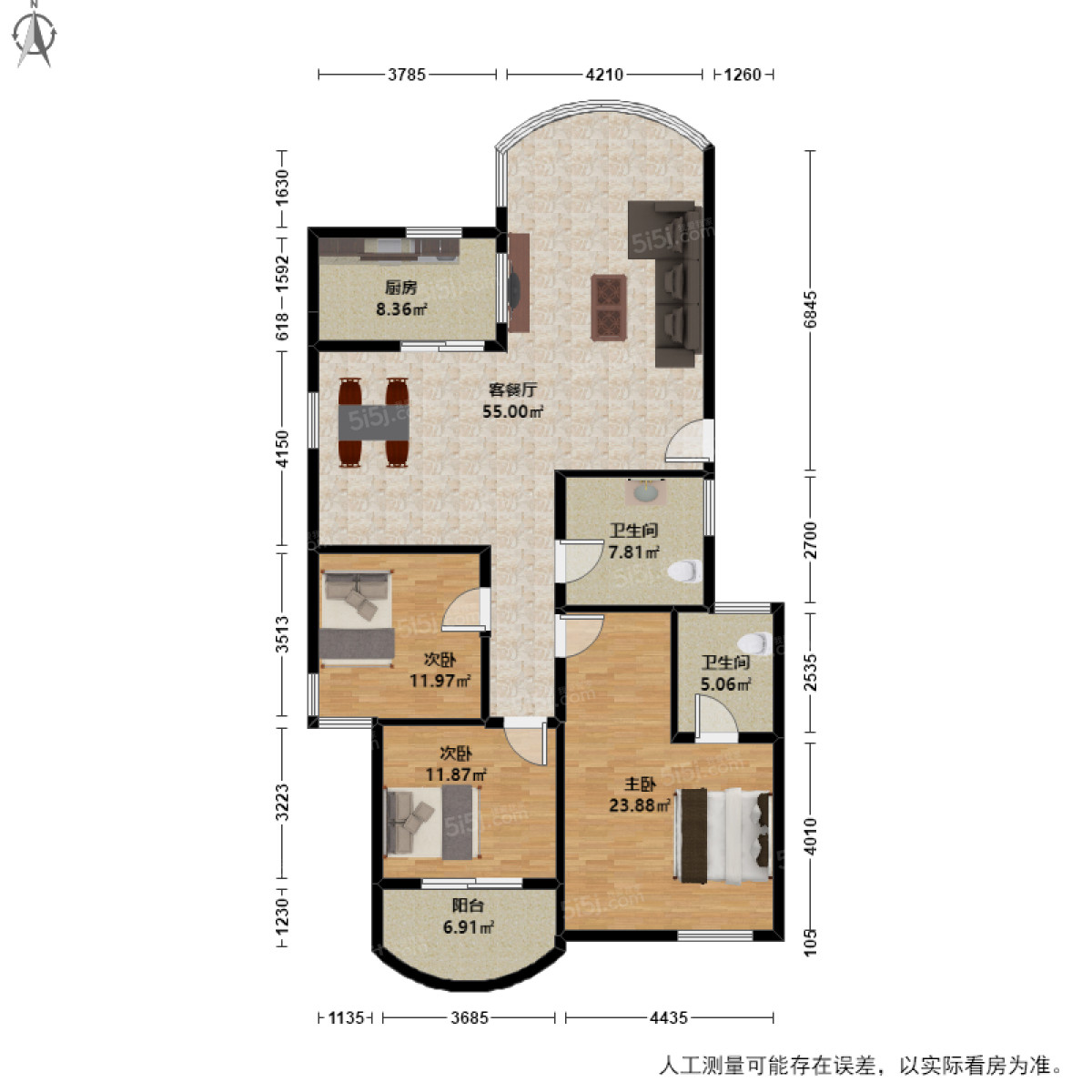 御庭园3室2厅户型图
