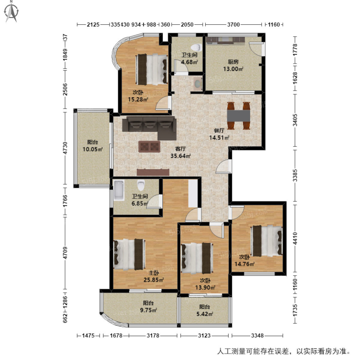 滨水名庭4室2厅户型图
