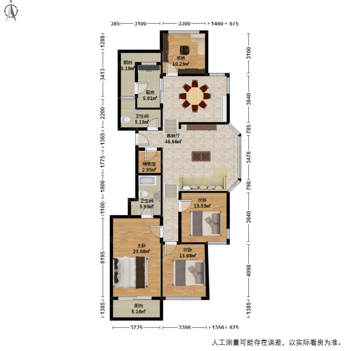 翡翠城一期4室2厅户型图