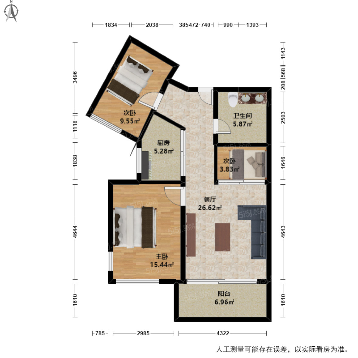 彩虹城3室1厅户型图