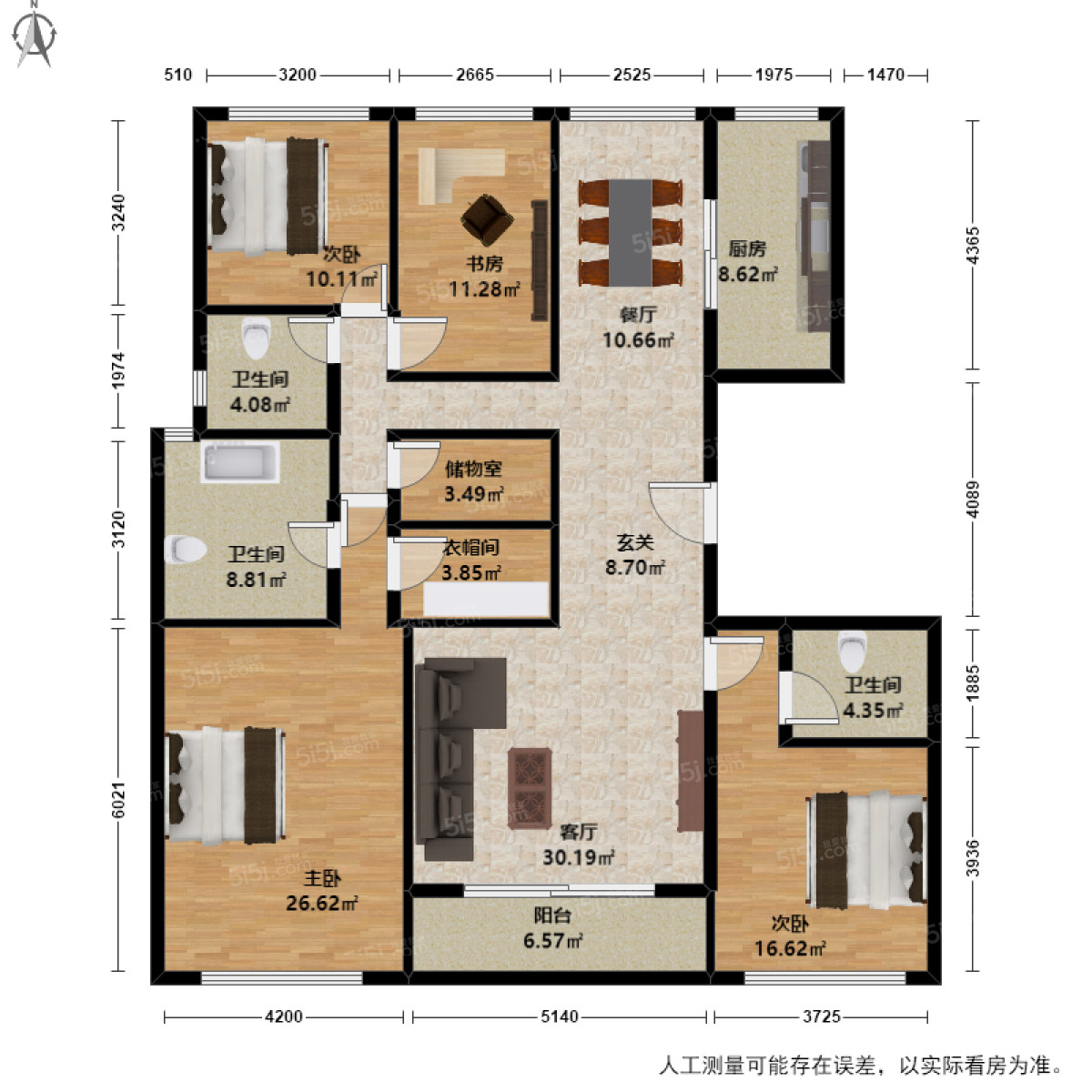 南江壹号名邸4室2厅户型图