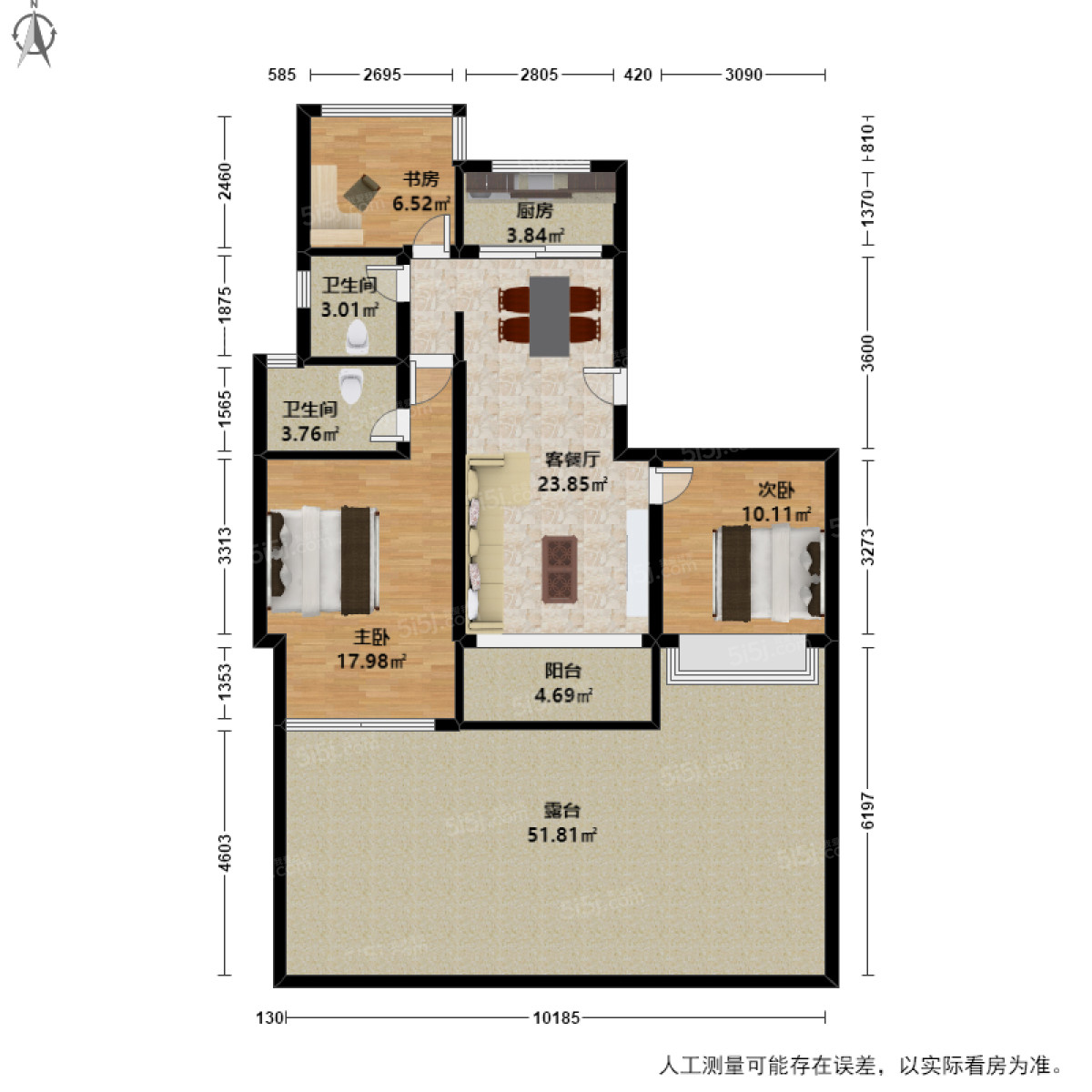 雍泽府3室2厅户型图