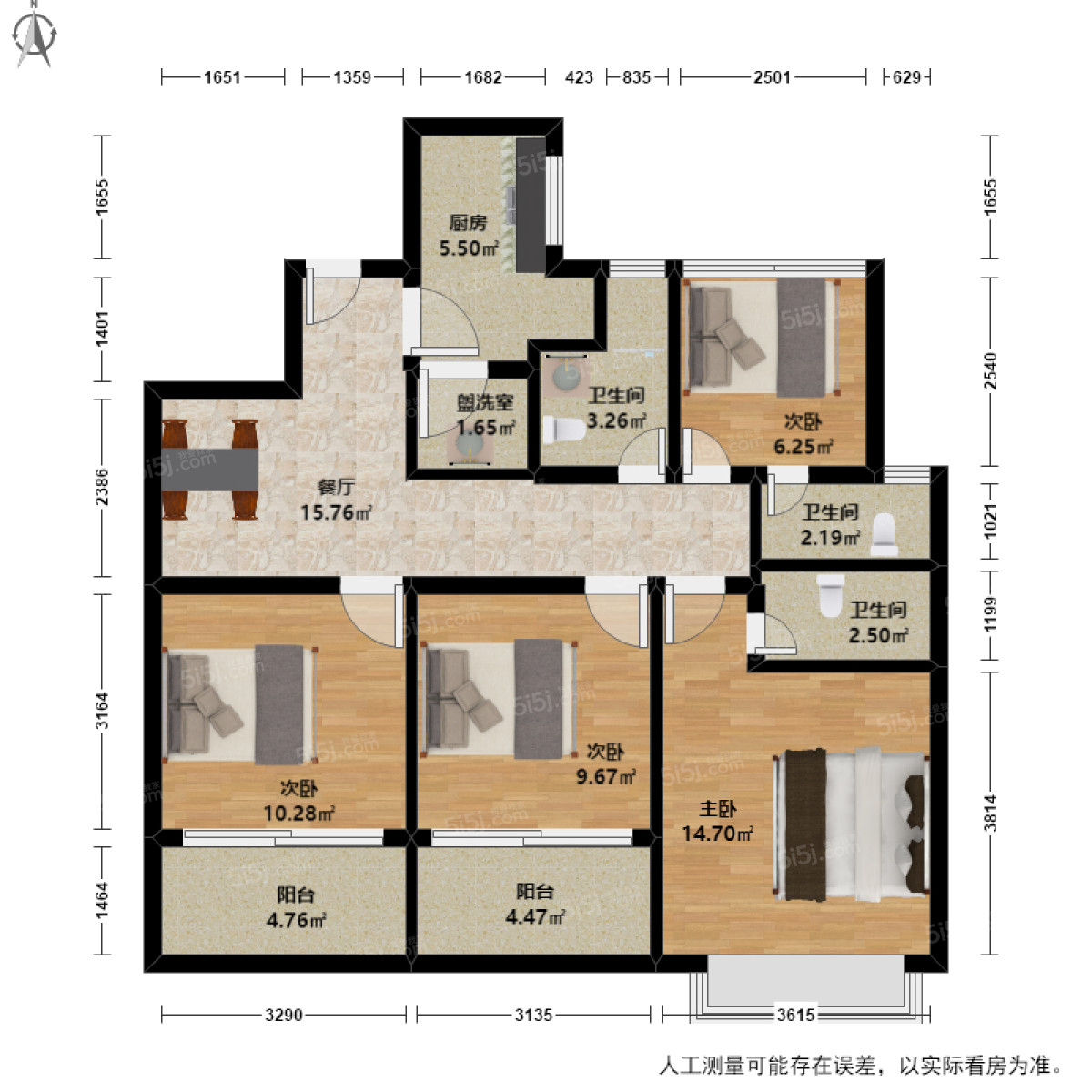 融信学院府4室1厅户型图