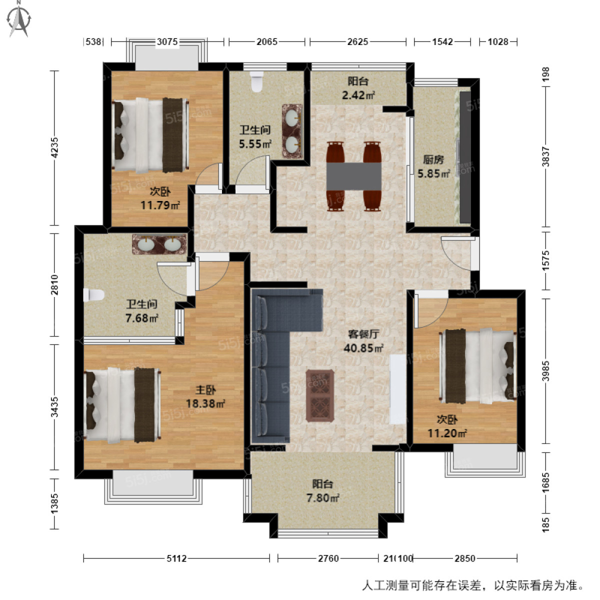 天阳棕榈湾3室2厅户型图
