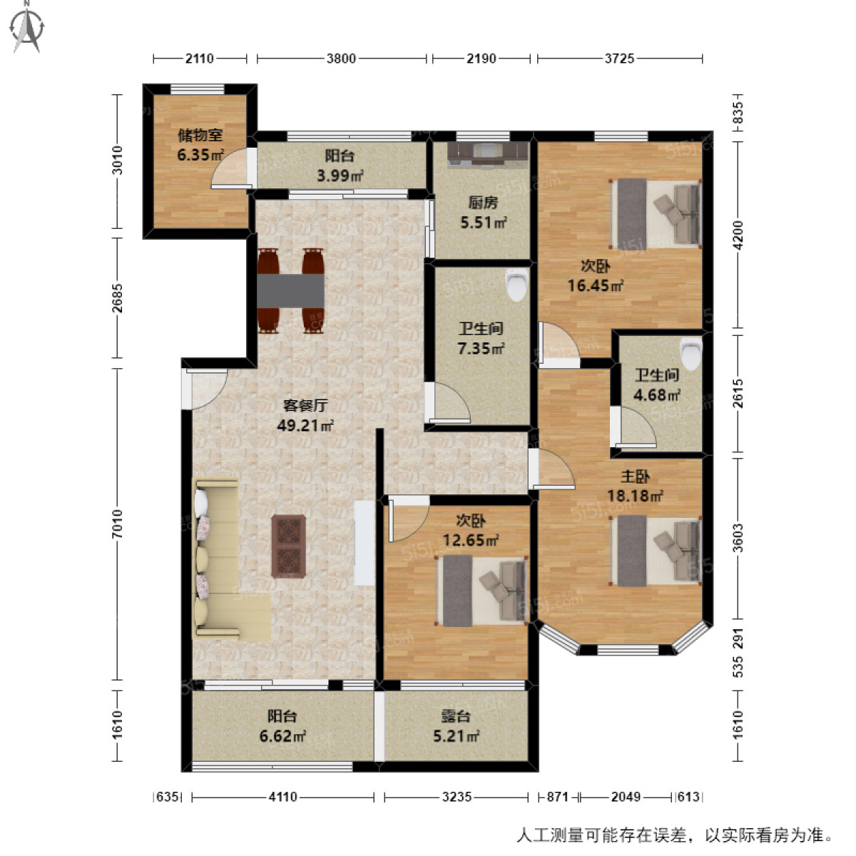 桂花城3室2厅户型图