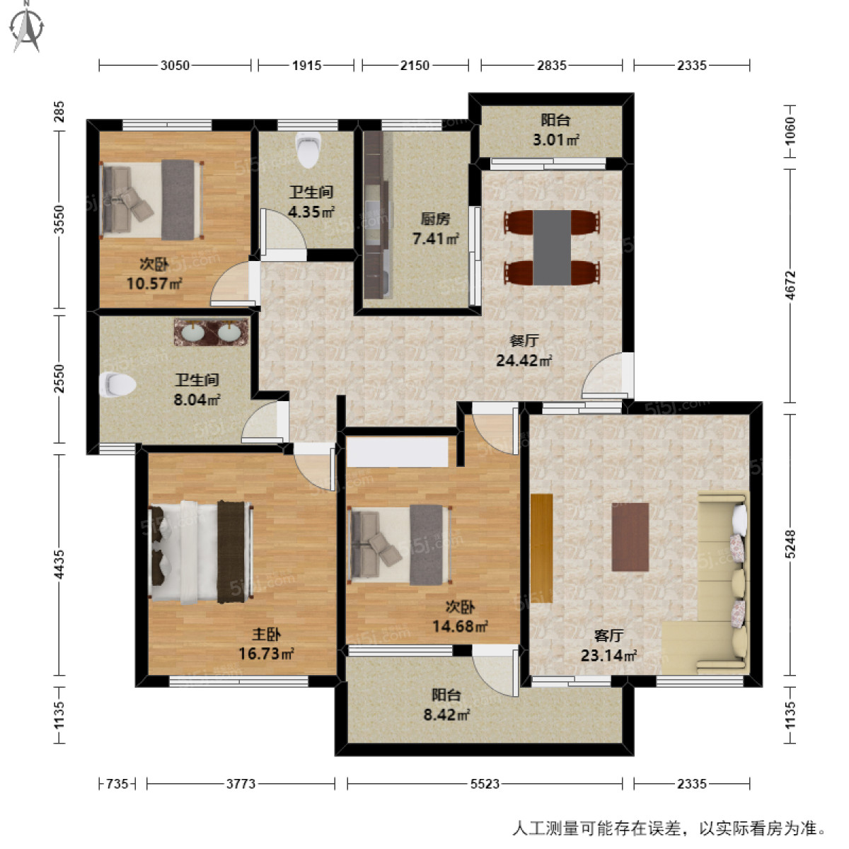 凤都苑3室2厅户型图