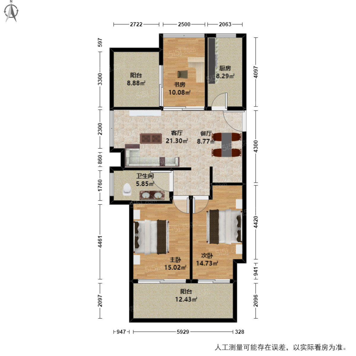 彩虹豪庭3室2厅户型图