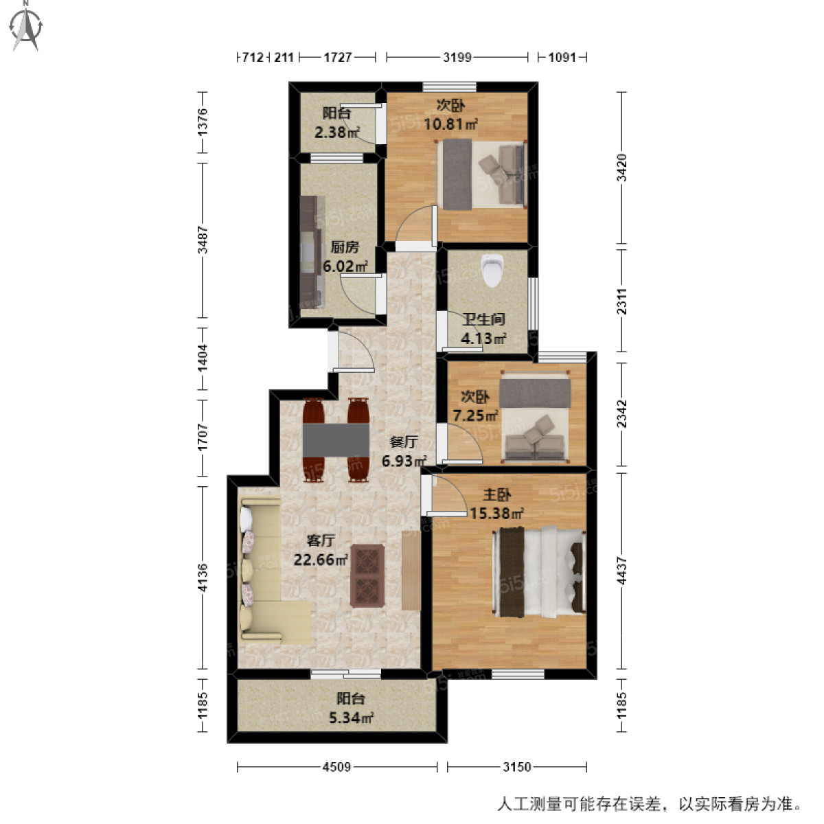 祥盛家园3室2厅户型图