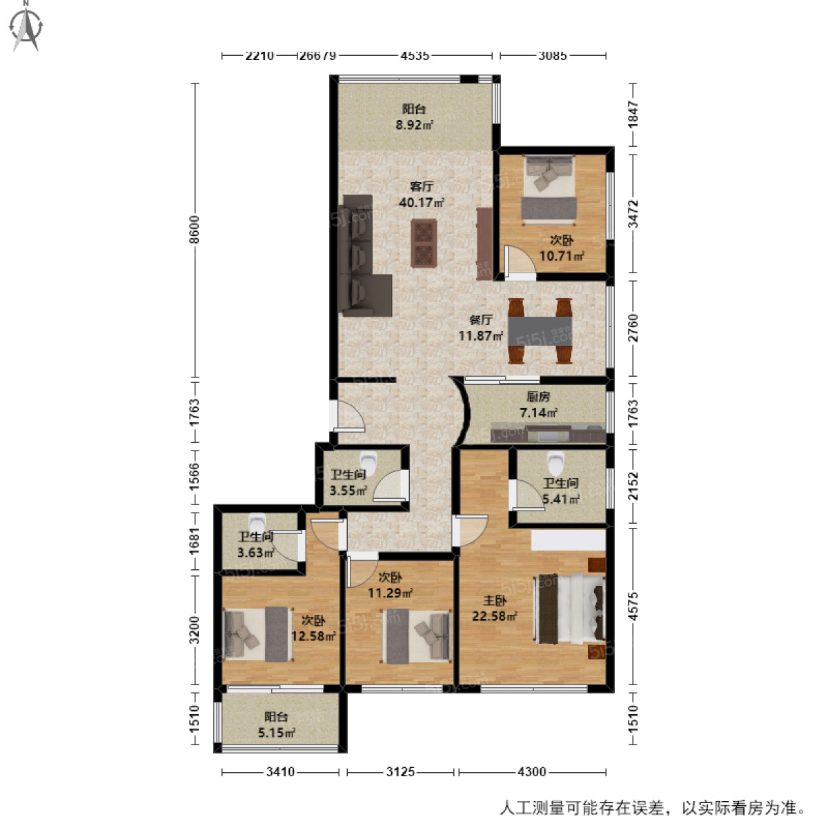 华瑞晴庐4室2厅户型图