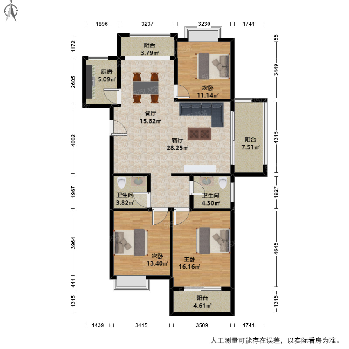 芳满庭3室2厅户型图