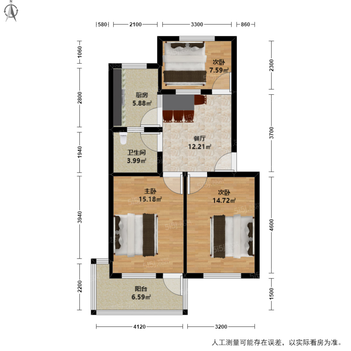 锦园3室2厅户型图