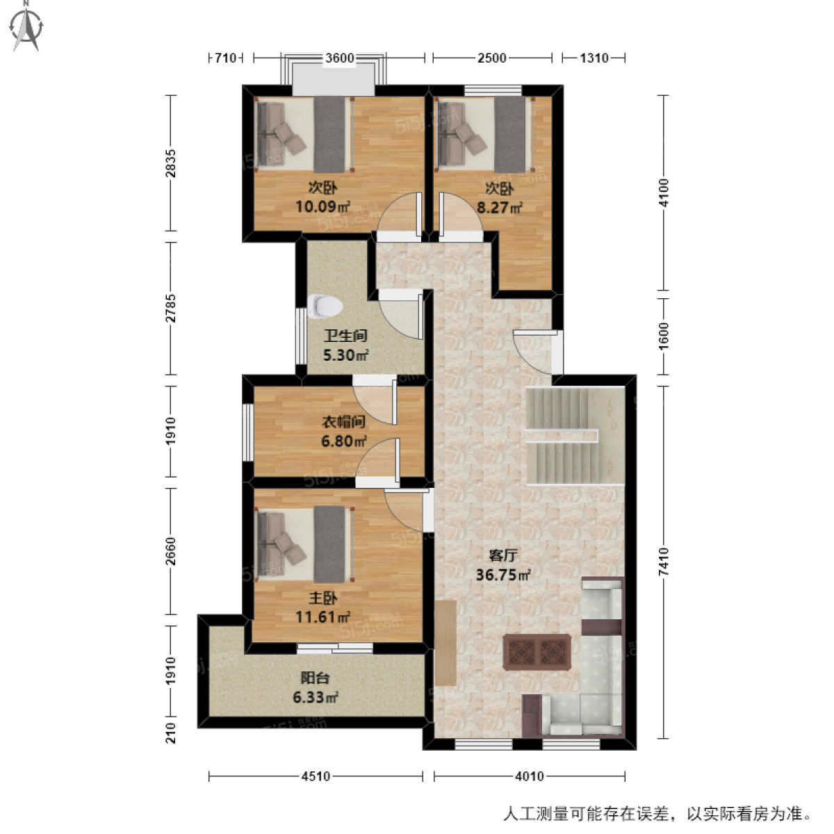 白鹭郡南3室1厅户型图