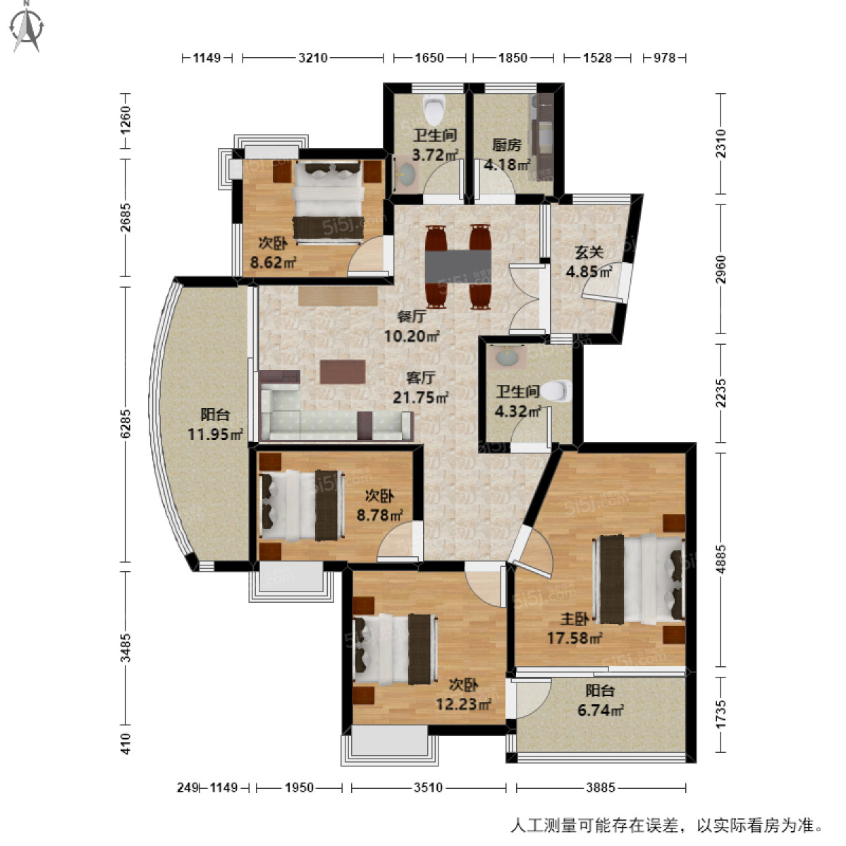 南岸花城枫江苑 4室2厅2卫